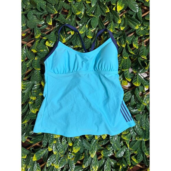 Adidas Blue Core Solid Tankini Size Small NWT - Picture 1 of 3